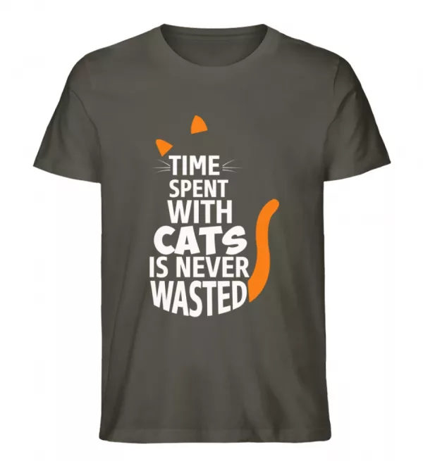 Time spent with Cats - Herren Organic Shirt-7072