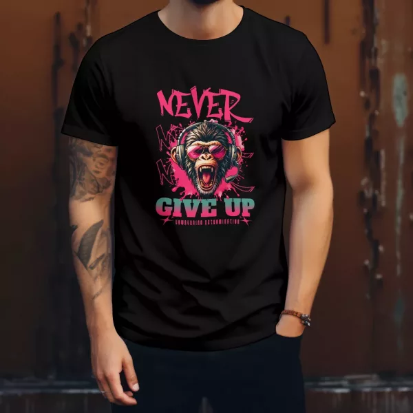 Never give up  - Herren Organic Shirt