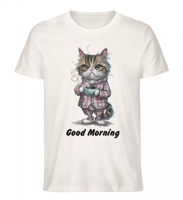 Good Morning - Crumpy Cat - Herren Organic Shirt-6968