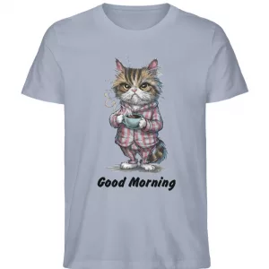 Good Morning - Crumpy Cat - Herren Organic Shirt-7086