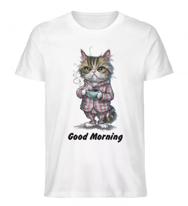 Good Morning - Crumpy Cat - Herren Organic Shirt-3