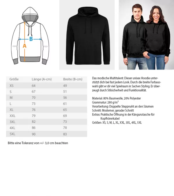 Salma  - Unisex Kapuzenpullover Hoodie – Bild 6