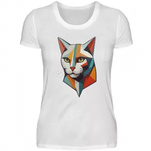 bunte Katze mit schönen Augen - Damen Premiumshirt-3