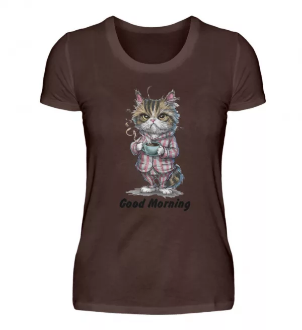 Good Morning - Crumpy Cat - Damen Premiumshirt-1074