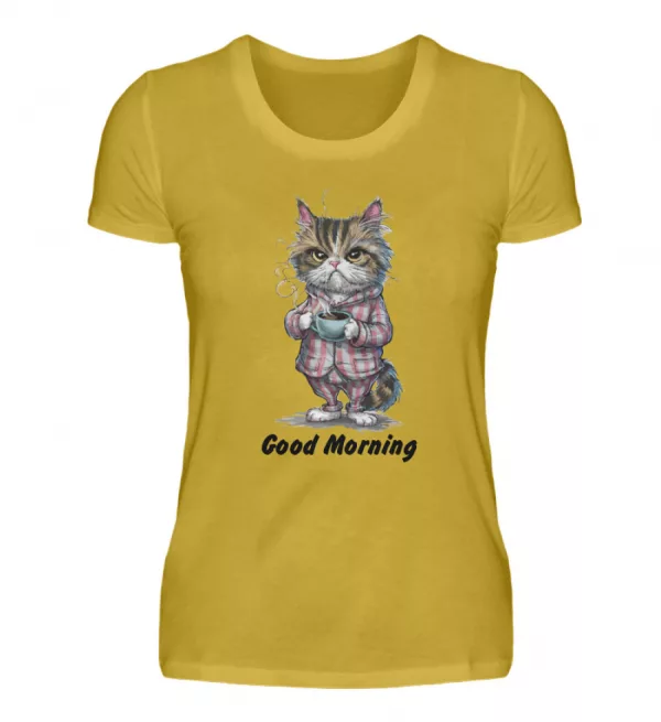 Good Morning - Crumpy Cat - Damen Premiumshirt-2980