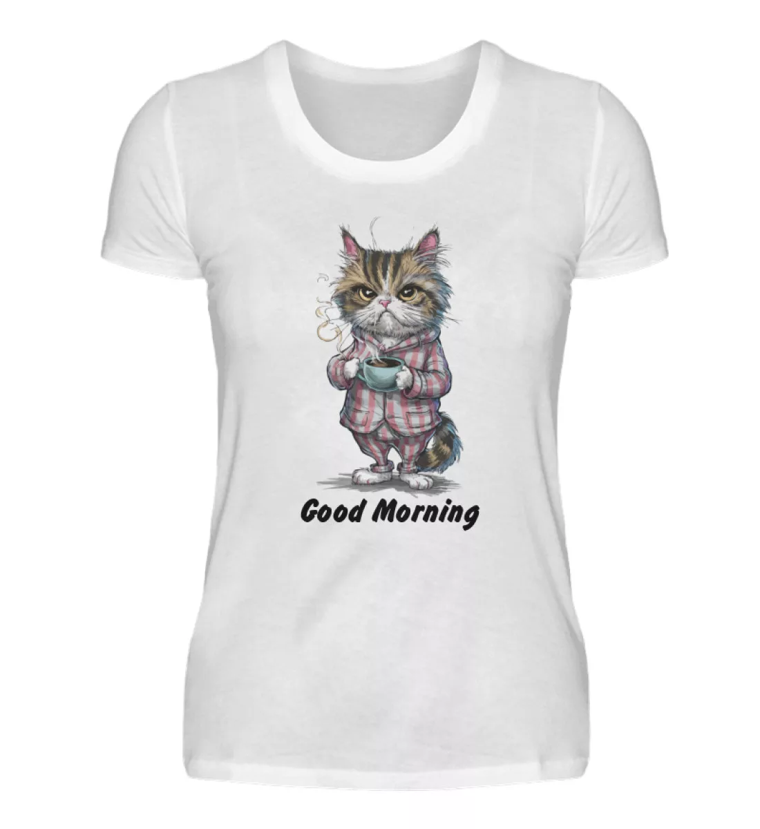 Good Morning - Crumpy Cat - Damen Premiumshirt-3