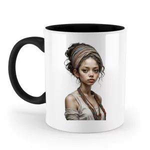 Frau mit Schal - Zweifarbige Tasse-16