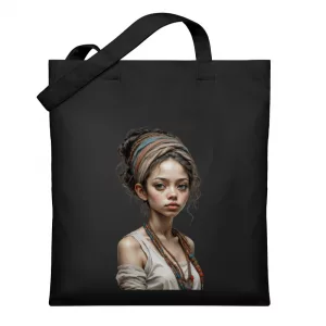 Frau mit Schal - Organic Jutebeutel-16