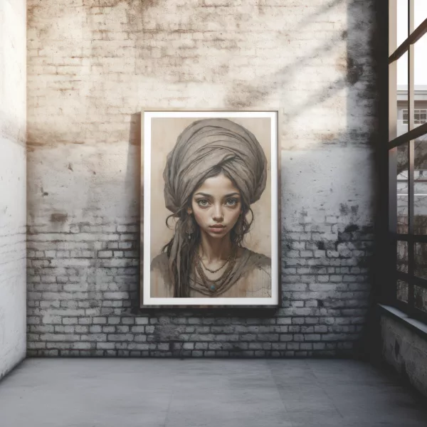 Frau mit Schal - Poster Hochformat – Bild 3