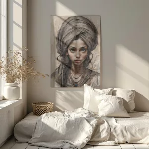 Frau mit Schal - Poster Hochformat