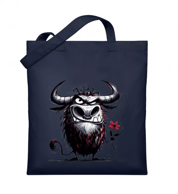 Stier mit Blume - Organic Jutebeutel-6959
