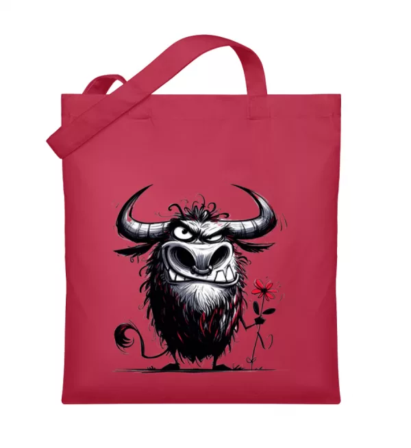 Stier mit Blume - Organic Jutebeutel-7010