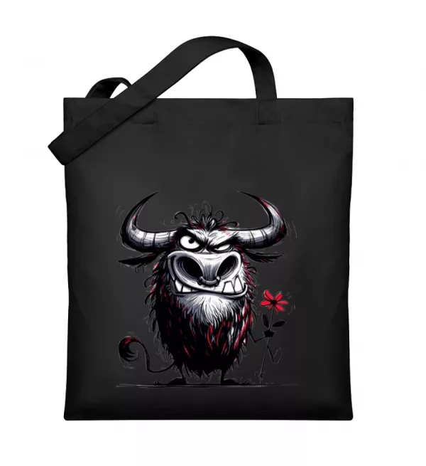 Stier mit Blume - Organic Jutebeutel-16