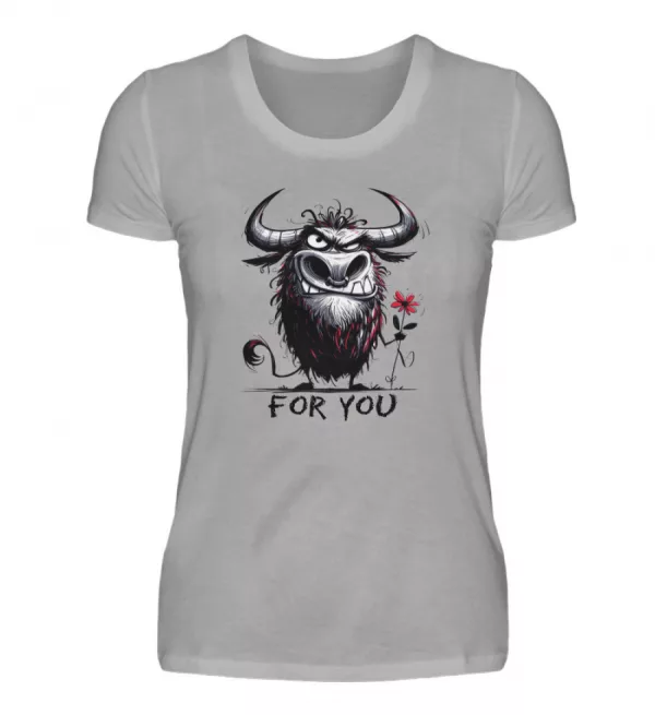 Stier mit Blume - Damen Premiumshirt-2998