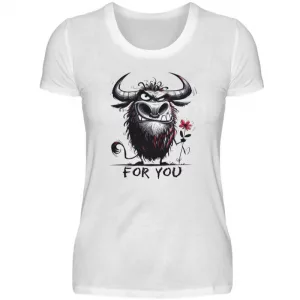 Stier mit Blume - Damen Premiumshirt-3