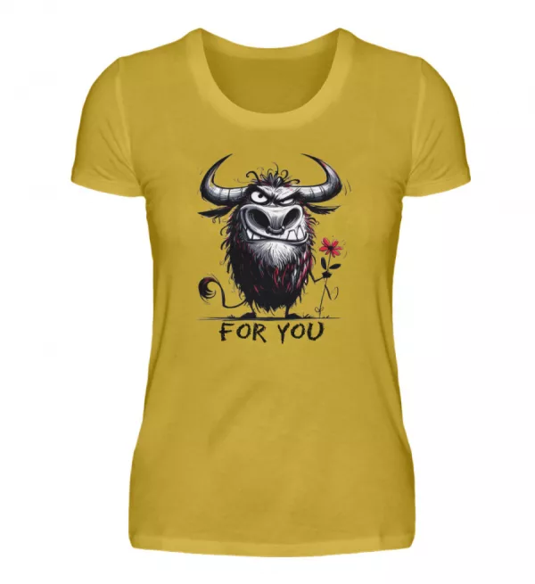 Stier mit Blume - Damen Premiumshirt-2980