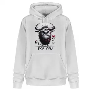 Stier mit Blume - Unisex Organic Hoodie 2.0 ST/ST-3