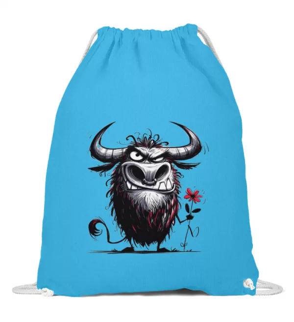 Stier mit Blume - Baumwoll Gymsac-6242