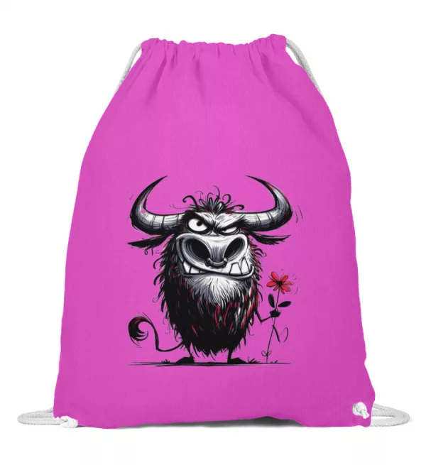 Stier mit Blume - Baumwoll Gymsac-712