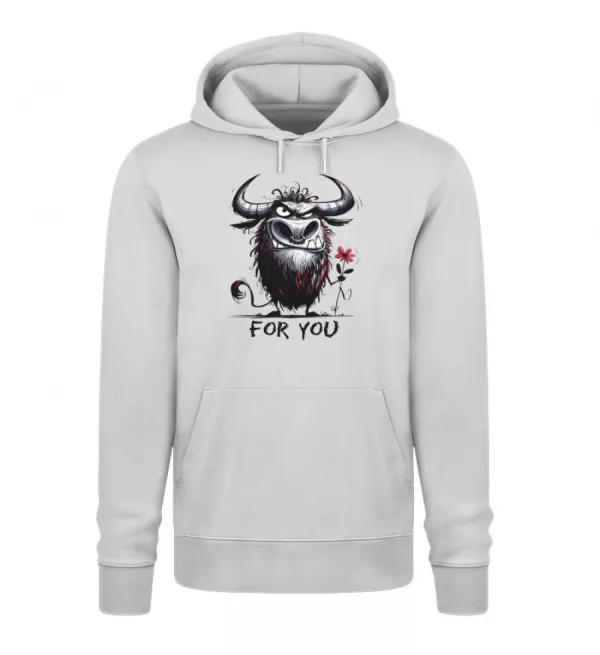 Stier mit Blume - Unisex Organic Hoodie 2.0 ST/ST-6961