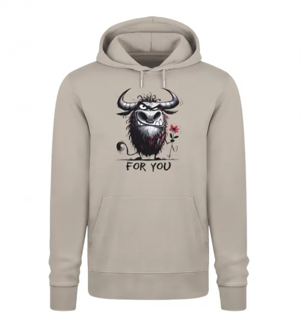 Stier mit Blume - Unisex Organic Hoodie 2.0 ST/ST-7081