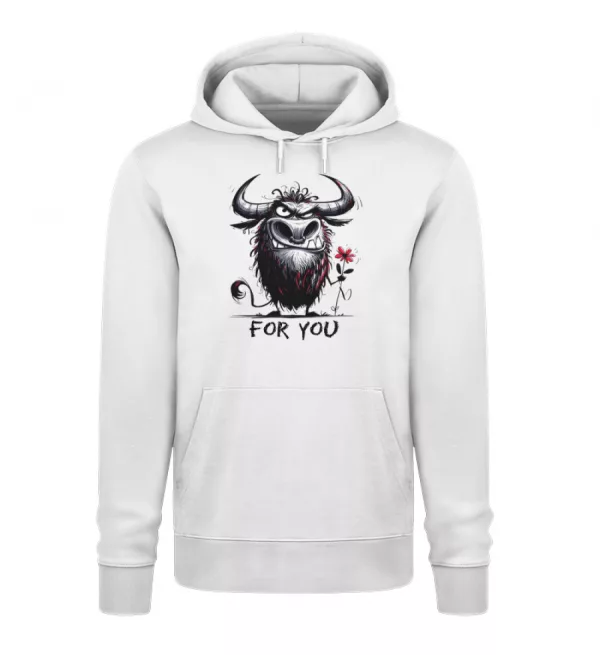 Stier mit Blume - Unisex Organic Hoodie 2.0 ST/ST-3