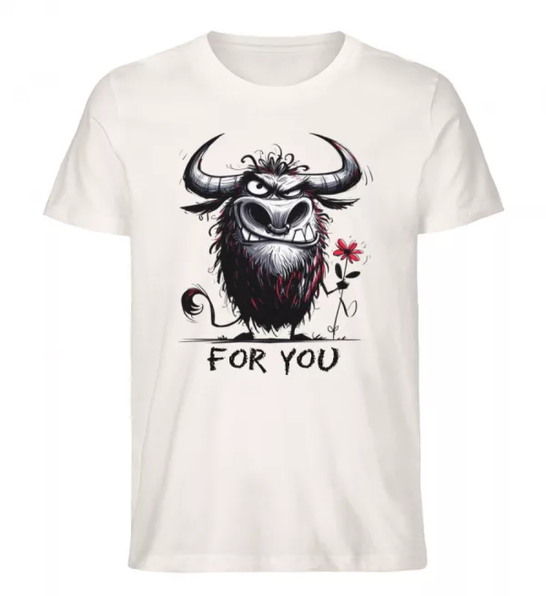 Stier mit Blume - Herren Organic Shirt-6968