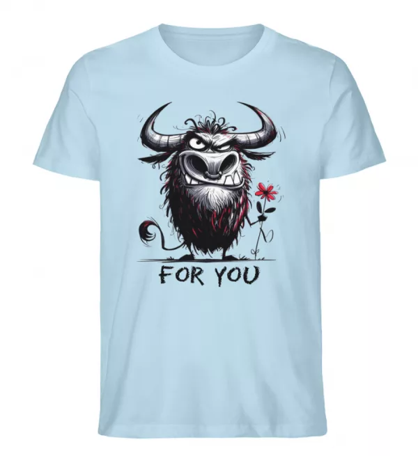 Stier mit Blume - Herren Organic Shirt-6967