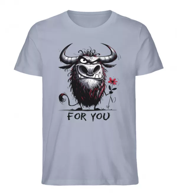 Stier mit Blume - Herren Organic Shirt-7086