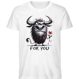 Stier mit Blume - Herren Organic Shirt-3