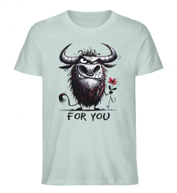 Stier mit Blume - Herren Organic Shirt-7033