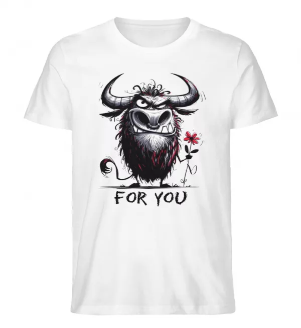 Stier mit Blume - Herren Organic Shirt-3